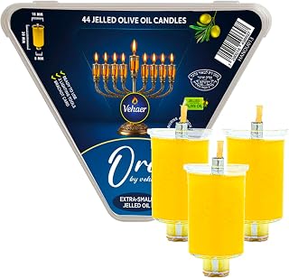 Menorah Oil Cups, 44 Pre-Filled Jelled Oil X-Small 1 Hour Burn