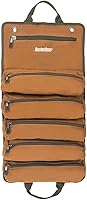 Bucket Boss Super Roll Tool Organizer - Heavy-Duty Canvas Tool Roll Bag with 6 Zippered Pockets, Brown (74004)