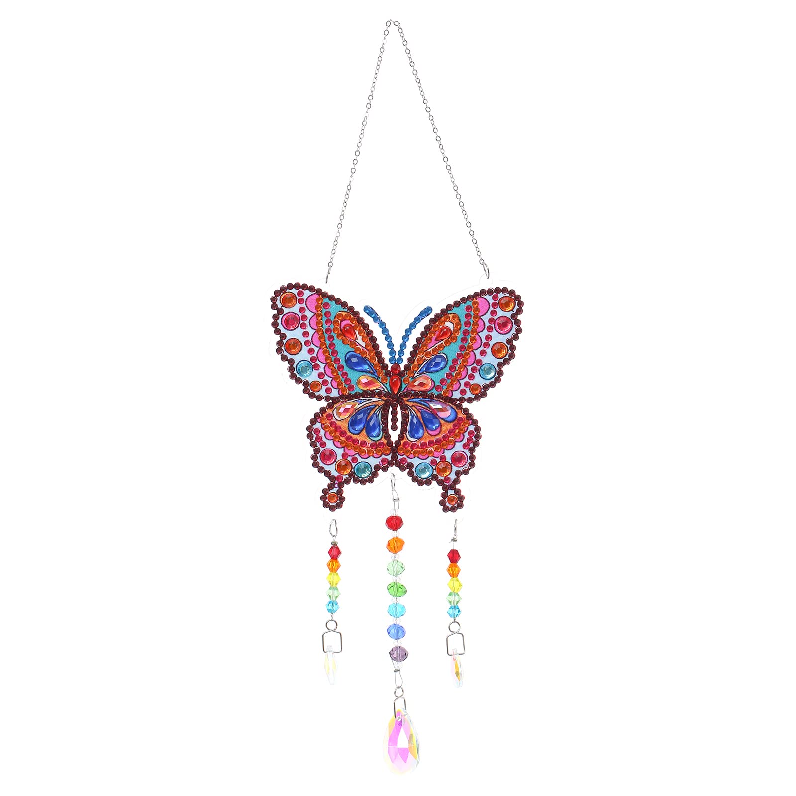 5D Diamond Painting Wind Chime Suncatcher Kits DIY Window Hangings Diamond Art Sun Catchers Hanging Decoration for Home, Garden, Bedroom, Indoor and Outdoor (Butterfly 1)