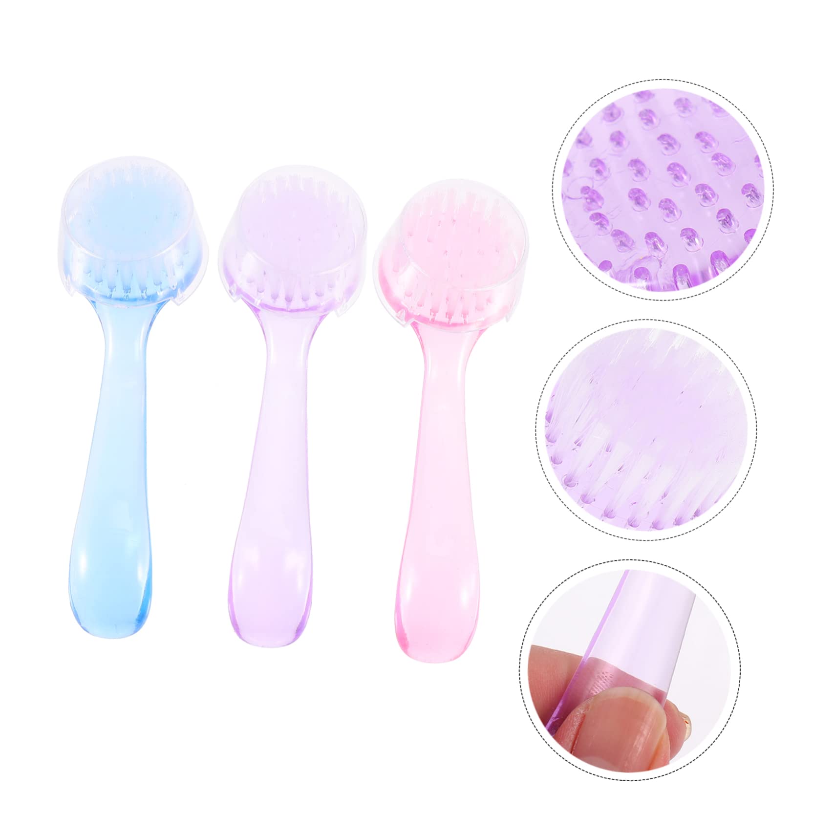 GALPADA 6Pcs Long Handle Fingernail Brush Nail Cleaner Face Brush Scrubber for Cleansing Dead Skin Removal and Makeup Removal for Hands Fingertips and Feet