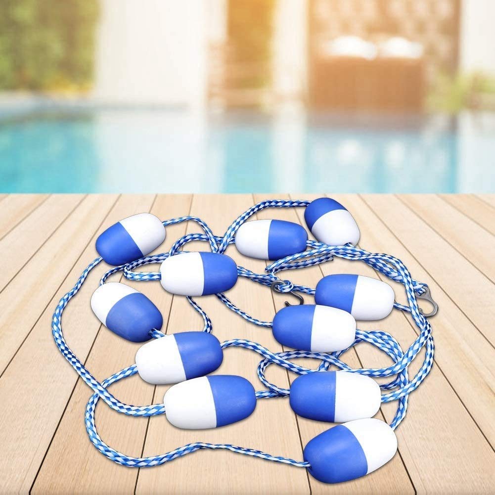 11 Bolas LíNea de Flotador de Seguridad - Cuerda de SeparacióN de Seguridad de Piscina de 5 M Cuerda Flotante Equipo de Piscina de LíNea de Carril