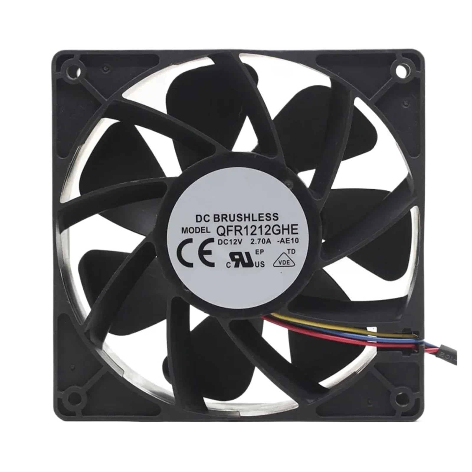 KNIUWMBMH QFR1212GHE 120x120x38mm 12V 2.7A Dual Ball Bearing 6000RPM 210CFM Fan