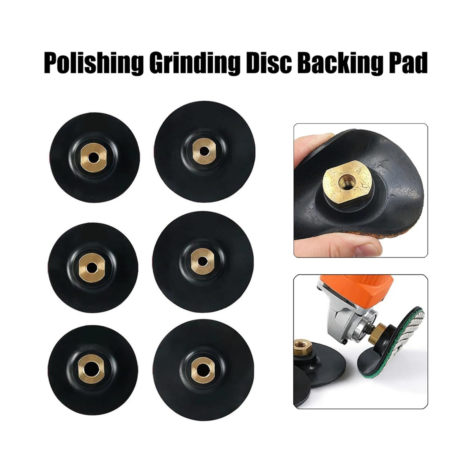 Mola lucidante per smerigliatrice da banco, 1 tampone di supporto in gomma da 3 pollici/4 pollici M10 M14 for disco lucidatura con filettatura for smerigliatrice angolare(4 Inch M14)
