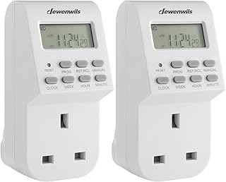DEWENWILS Digital Lamp Timer Socket Plug, 20 ON/Off Weekly Settings Electrical Plug in Light Timer Switch for Christmas Light,Coffee Machine,Home Appliances,CE Listed UHDTI22C