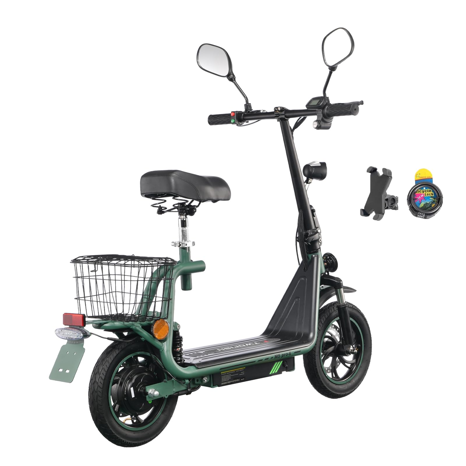 TWOFISH E Moped mit Straßenzulassung, Elektro Motorrad für Erwachsene mit 500W Motor 48V 13Ah Akku, EEC Zertifiziert, 12/14 Zoll Reifen, Display, Rückspiegel