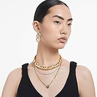 Vista 7 de Aretes de aro Swarovski Dextera, pavé, blanco, acabado en tono dorado