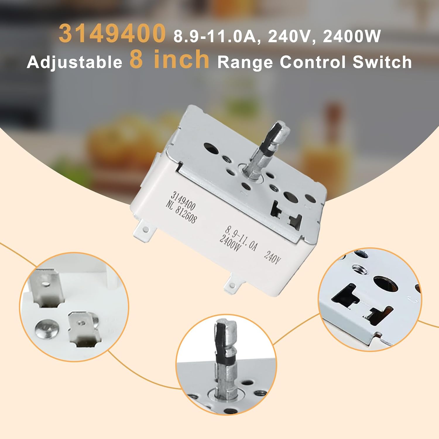 WP3149400 3149400 3148954 3148953 Range Surface Burner Infinite Switch