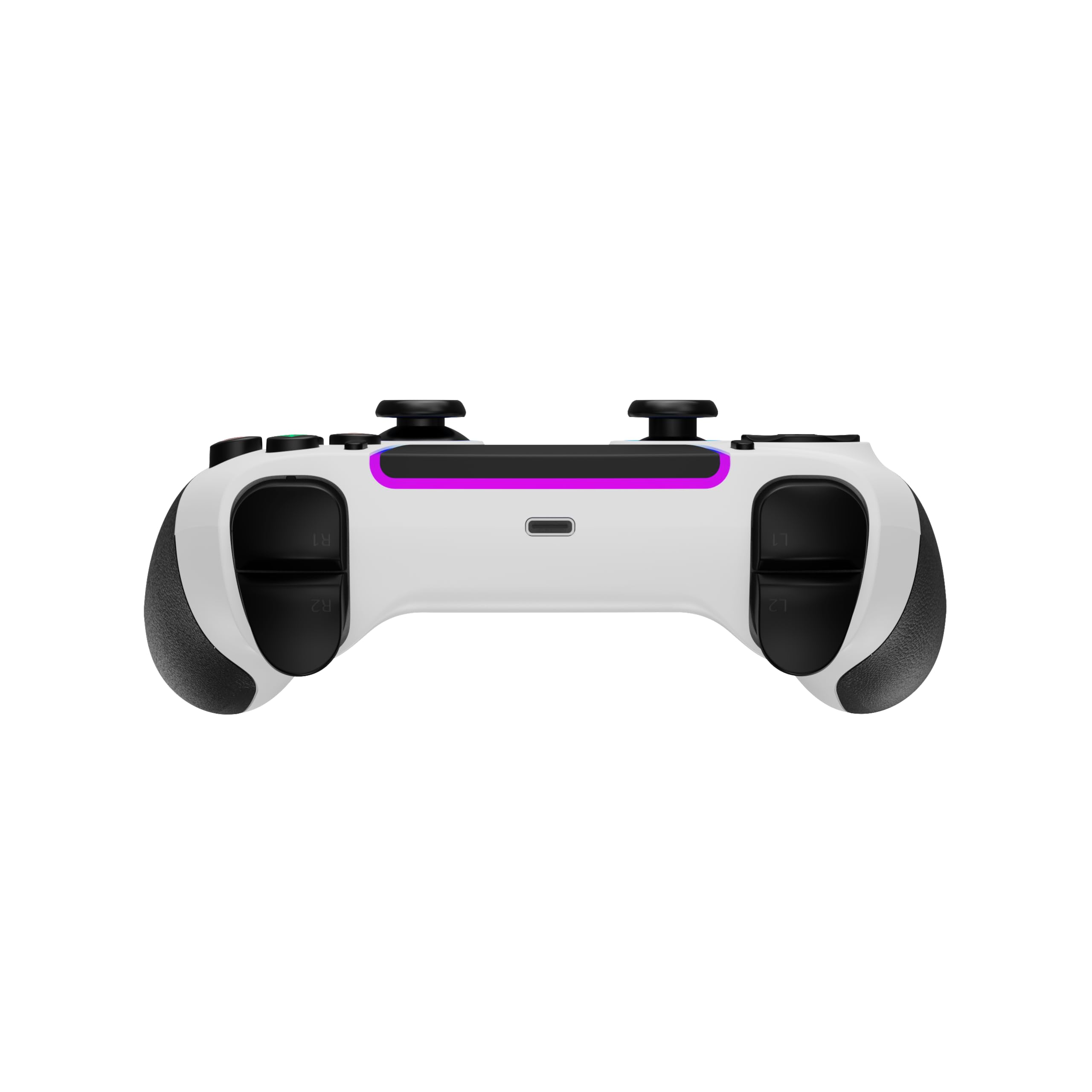 SFGSUP Wireless Controller for PS5/PC/MAC/iOS/Android/Steam Deck, With Hall Effect Joystick&Trigger/8 RGB Lighting/Turbo/Dual Vibration/Programmable/Headset Jack/Touchpad/1500 mAh Battery, White&Black — view 10