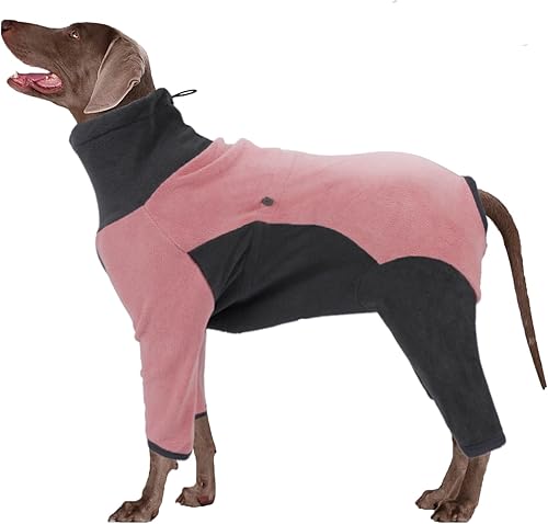 LIANZIMAU Abrigo de invierno para perro, chaqueta de forro polar cálido, abrigo de cuerpo completo para perros grandes, resistente al viento, cómodo