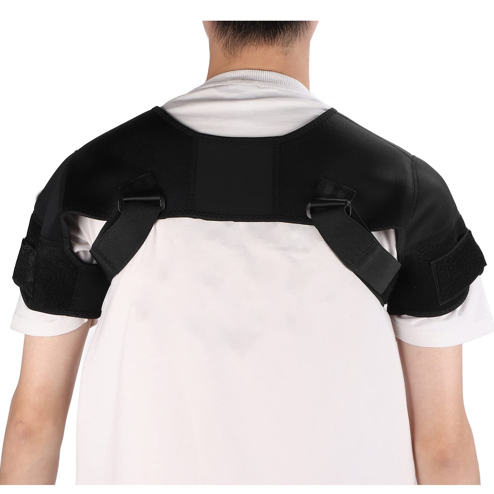 ANGGREKDouble Shoulder Support, Strap Nylon Relieve Pain Shoulder Compress Protector Wrap Brace Shoulder Posture Correction Strap Shoulder Support Belt(M)