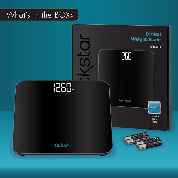 Báscula Digital trackstar Negro 440 lb Bluetooth App iOS Android miniatura 10