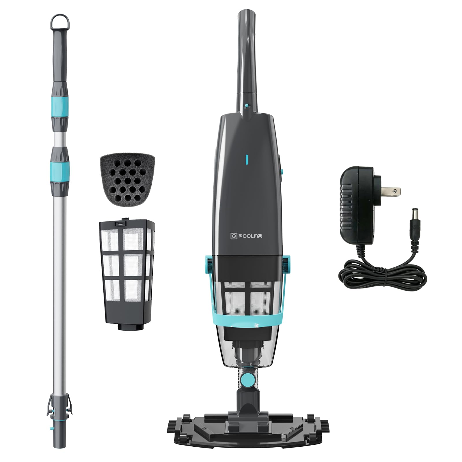 Photo 1 of PoolMr Cordless Handheld Pool Vacuum for Above & Inground Pools, Gray