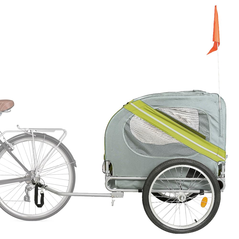 Homewell Hundeanhänger für das Fahrrad 52 * 48 * 65cm - Inkl. Fahne und Federung - Fahrradanhänger multifunktional, Hundebuggy, maximale Belastbarkeit: 40 kg