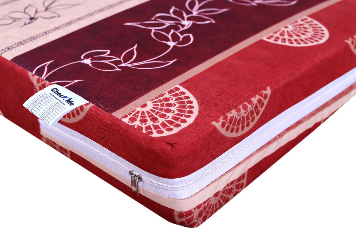 CheckMe Glace Cotton Mattress Protector/Bed Cover, Breathable Mattress Cover Single Bed with Zip/Chain 48x78x5 Inch, 4x6.5 Feet, Multicolor (B0CR93KK2D) Amazon Price History, Amazon Price Tracker