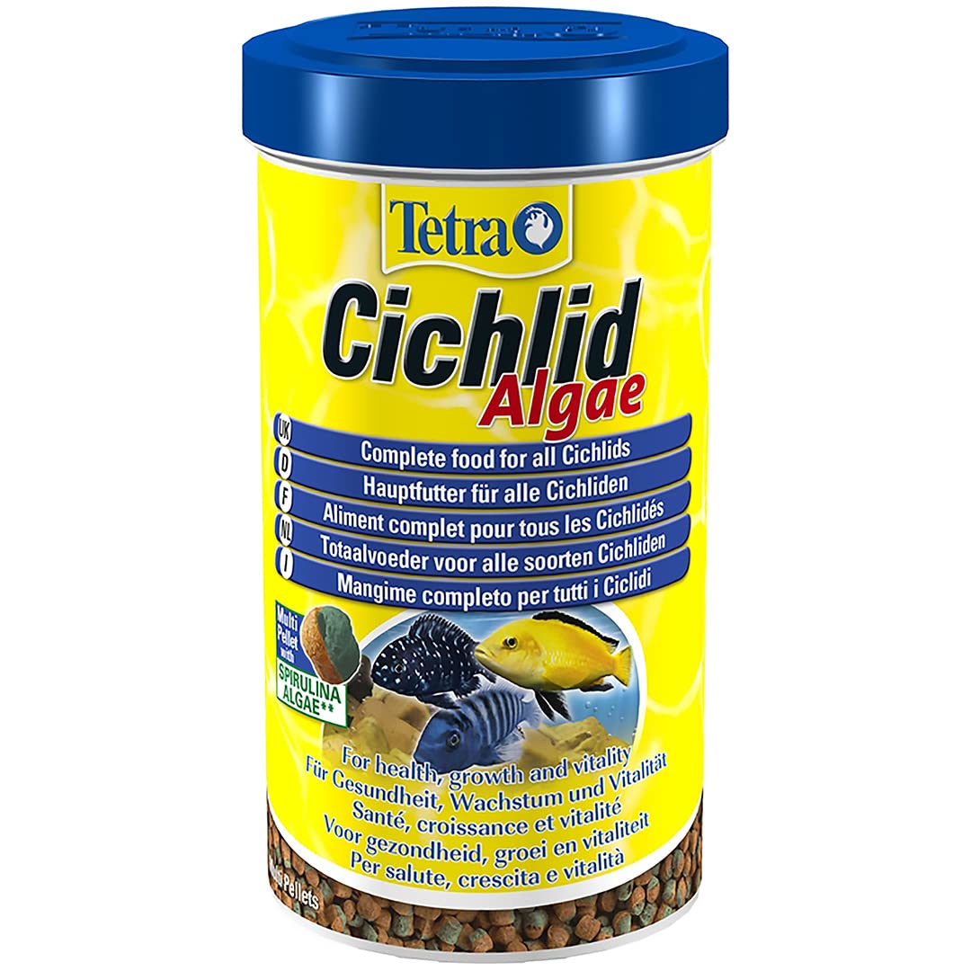 New Tetra Cichlid Algae Pellets, Complete Fish Food For All Cichlids, 165 G