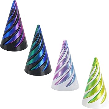 Spiral Cone Fidget Toy,4 Pcs 3D Spiral Fidget Toy,Impossible Cone