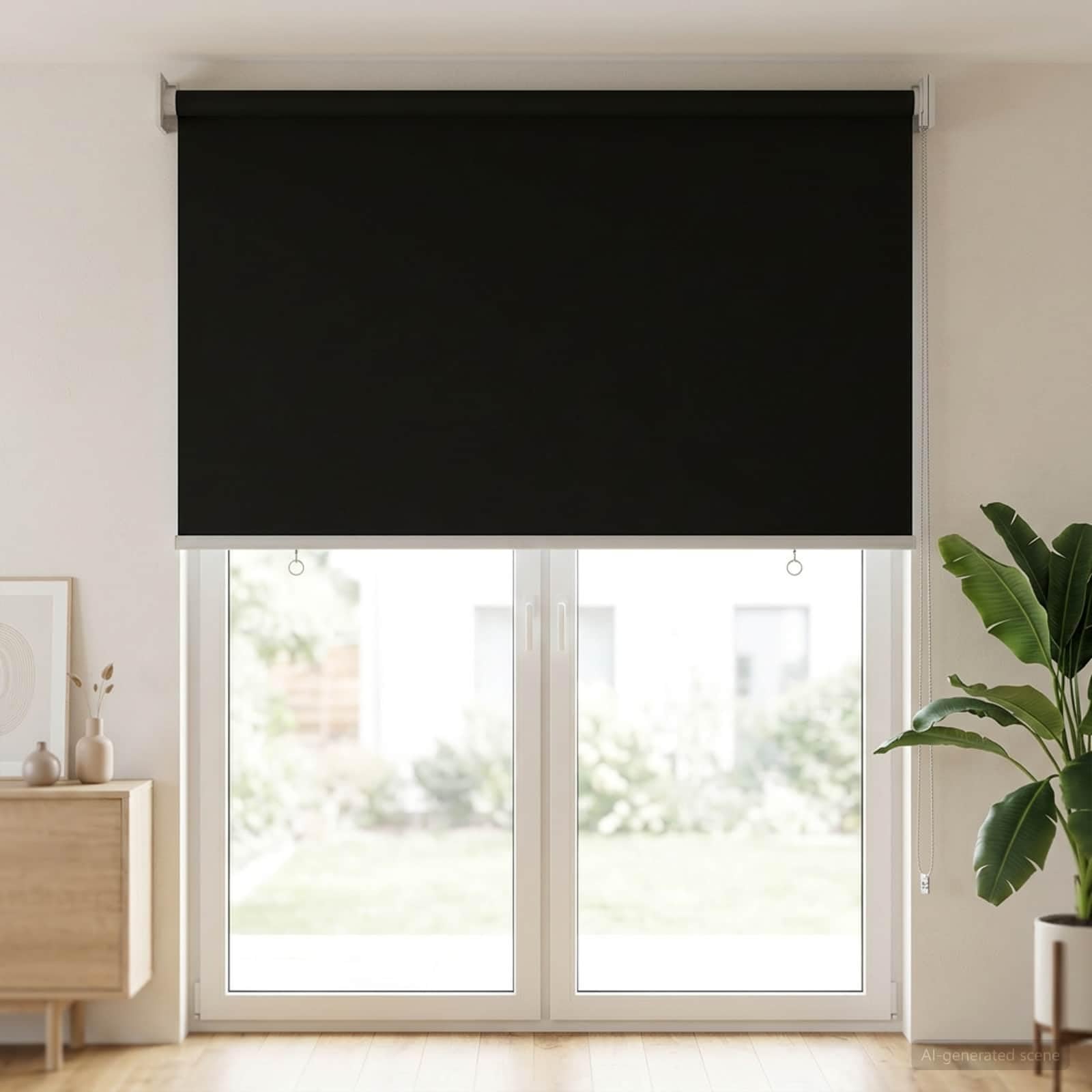 Tenda avvolgibile in poliestere antracite | Controllo termico, Filtro luce, Montaggio a parete o a soffitto, Privee