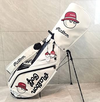 新品 マルボン Malbon ゴルフ ホワイト キャディバッグ　スタンド式 Malbon マルボンゴルフバッグ キャディバッグ ホワイトスタンド