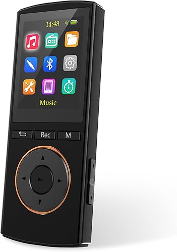 Safuciiv - Reproductor de MP3 de 32 GB con Bluetooth 5.2, música sin pérdidas, calidad de sonido de alta fidelidad, con radio FM, grabación de