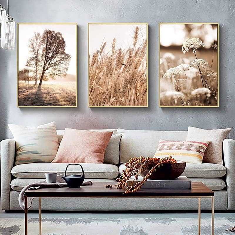 LPFNSF Beige Home Decoration Poster, Modern Reed Plant Decoration Landscape Painting, Bedroom, Living Room - Image 2