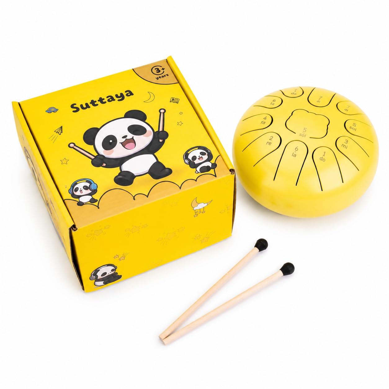 Zungentrommel kinder Steel Tongue Drum 6 Zoll, 11 Noten Suttaya Regentrommel Weiße Stahlzungentrommel mit Trommeltasche – liebevolles Geschenk zur musikalischen Früherziehung