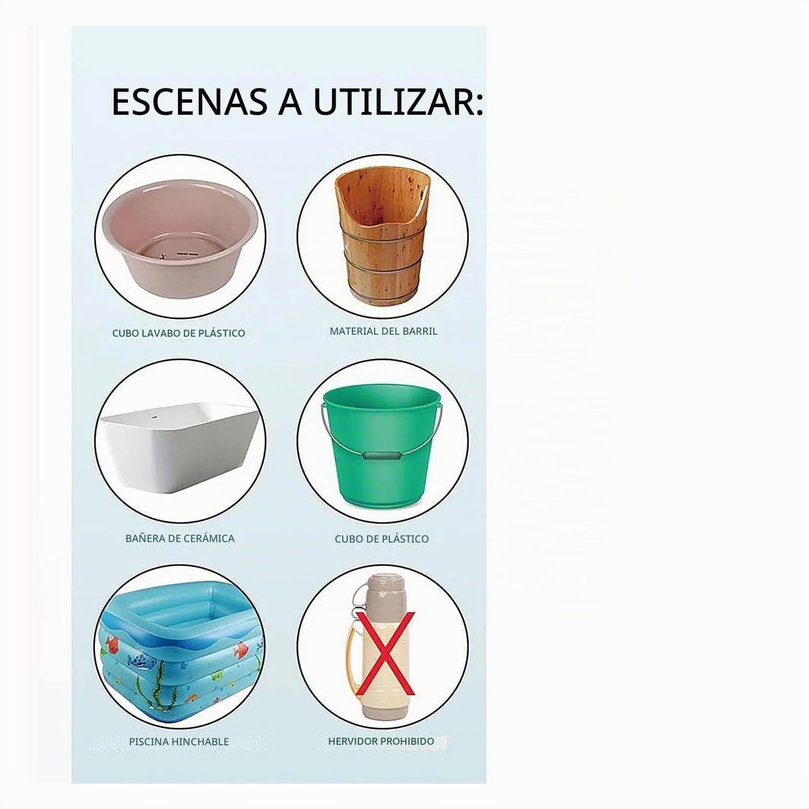 Calentador de Agua, Calentador de Piscina Caldera Calentamiento Agua Bañera natación Inmersión Apagado automático Inteligente