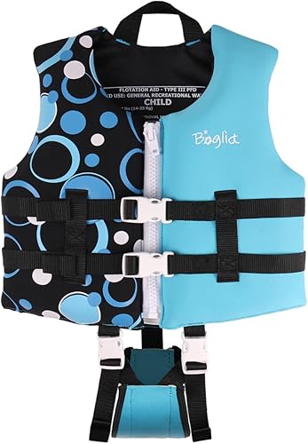 Boglia Chaleco de natación para niños pequeños con correa de seguridad ajustable para aprender a nadar, niños de 1 a 9 años, 24 a 75 libras