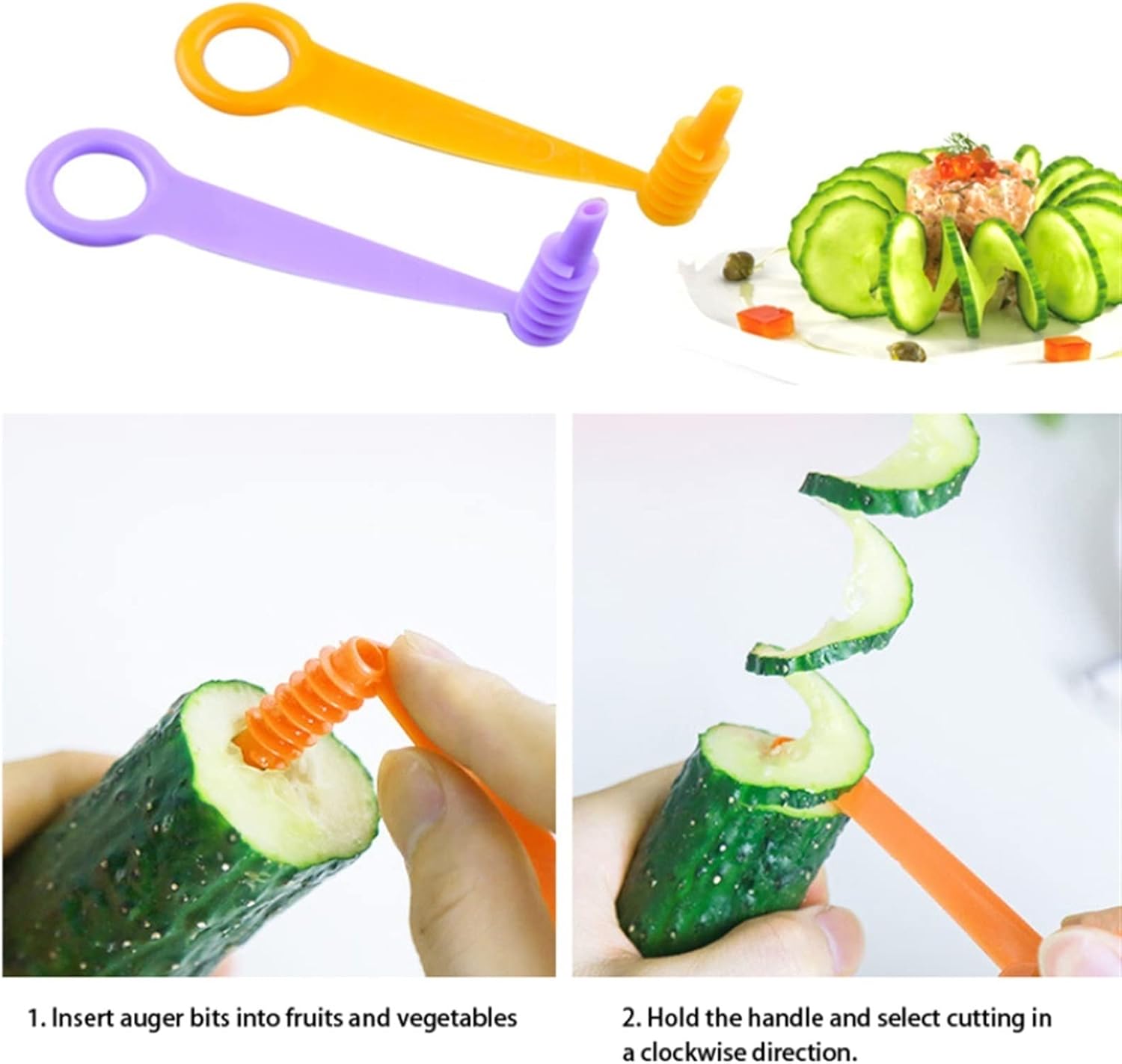 Mandolines Manual Spiral Screw Slicer Cutter Cucumber Carrot Potato Vegetables Knife Kitchen Accessories Tools Random Color