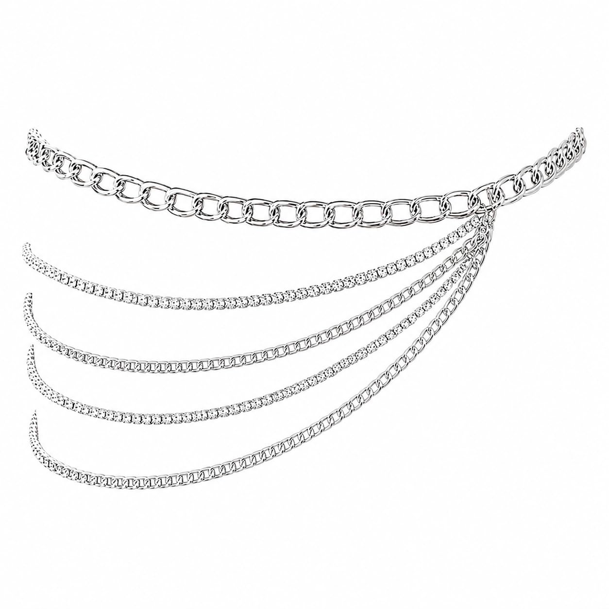 Light up Waist Chain Belt Layered Fashion Rave Body Accessories for Women-image-49