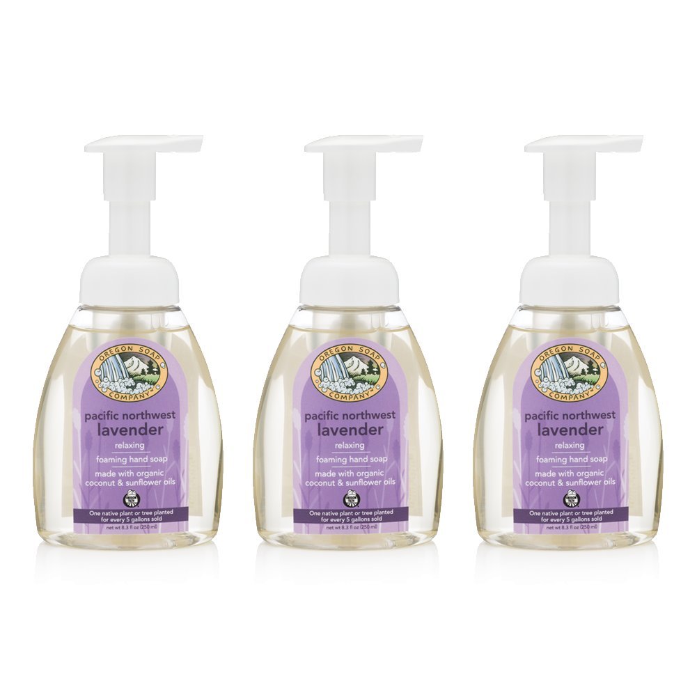 Oregon Soap CompanyFoaming Hand Soap, Hand Soap Refills and Self Foaming Liquid Hand Soap, Liquid Hand Soap Bulk for Hand Wash, Pacific Northwest Lavender, 8.3 Oz, 3 Pack