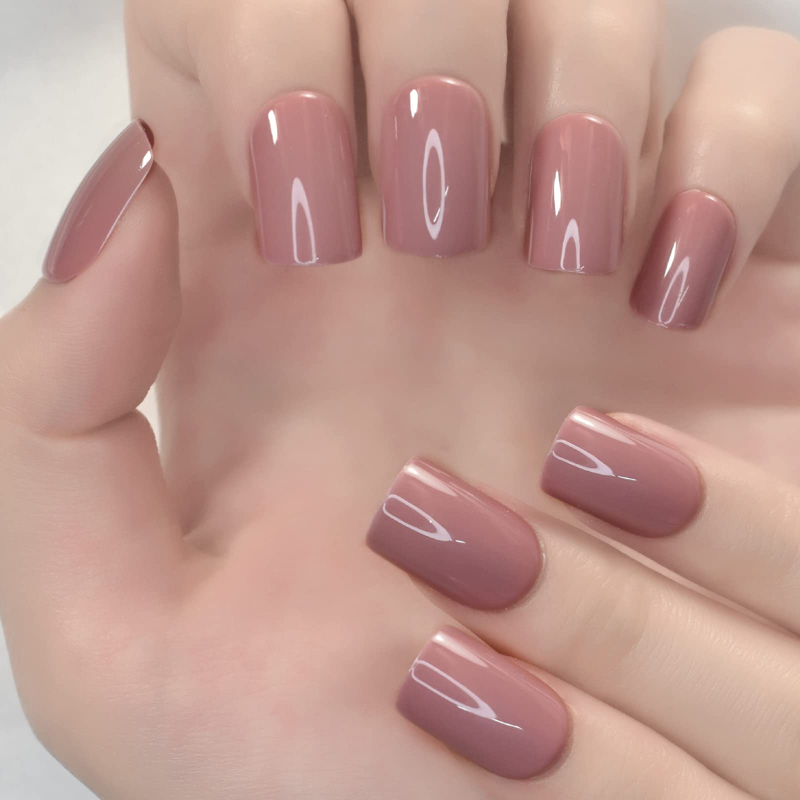 Elevenail Medium Length Press On Nails Pink White Full Cover Tips_voghion.com