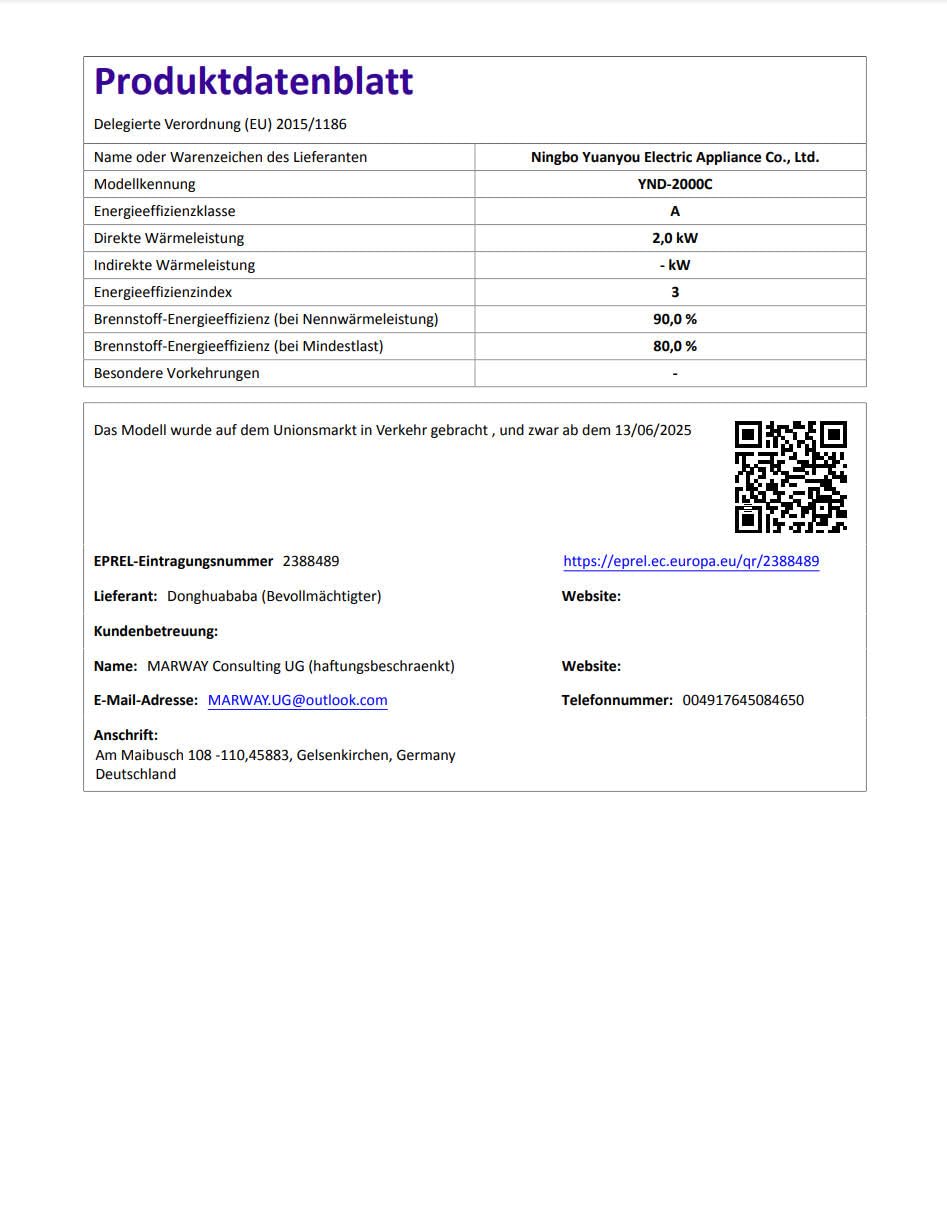 2000W Energiesparend Heizlüfter Leise - 3 Gänge PTC Keramik Schnell Heizung mit ECO Konstante Temperatur, Fernbedienung, 12H Timer, 70°-Schwenkfunktion für Büro, Schlafzimmer, Badezimmer
