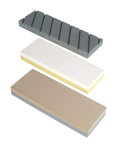 Norton juego de piedra de agua para principiantes: piedra de 220/1000 granos, piedra de 4000/8000 granos, SiC piedra de aplanamiento