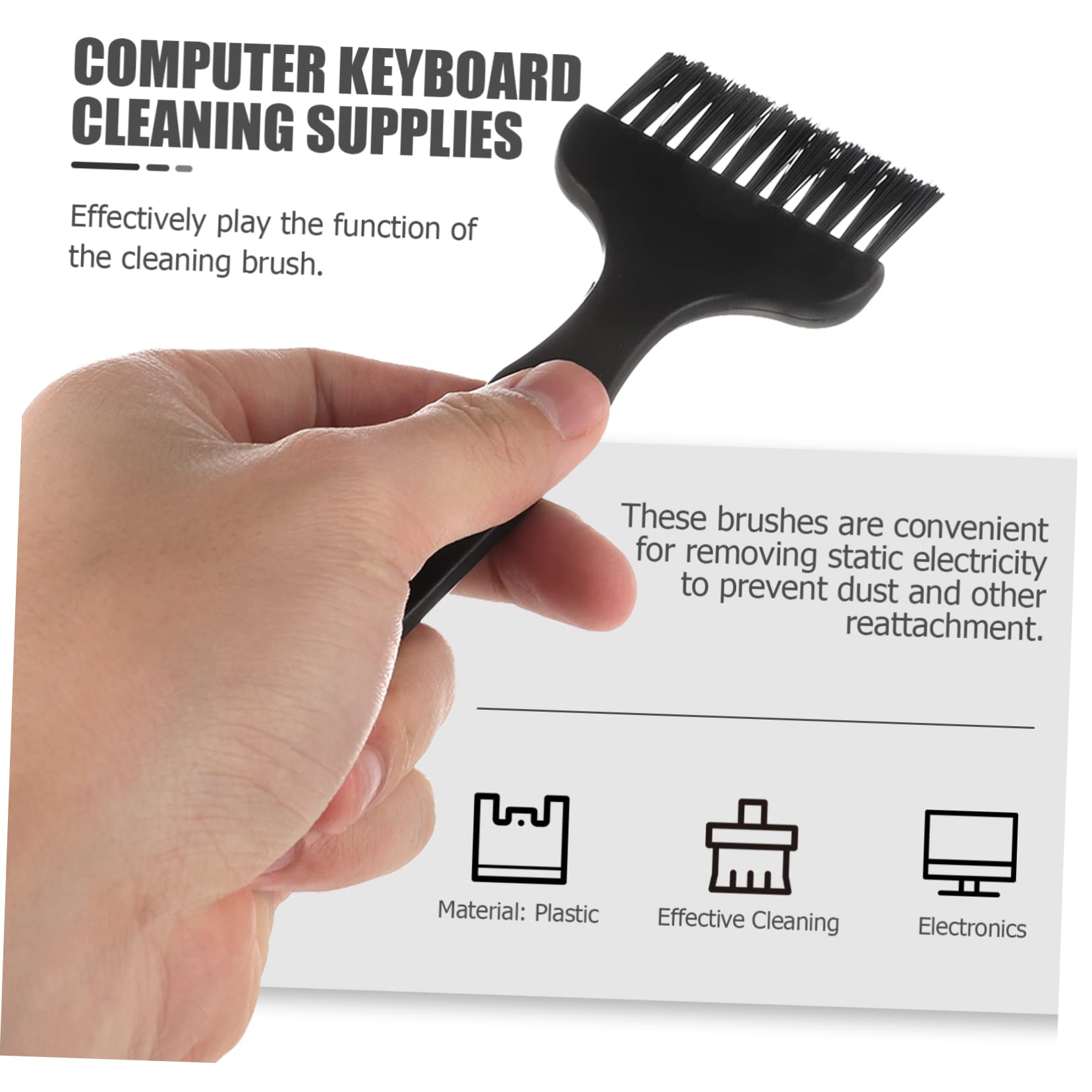 NAMOARLY 4pcs Mini Computer Brush Set Keyboard Cleaning Kit Conductive Fiber for Dust Removal