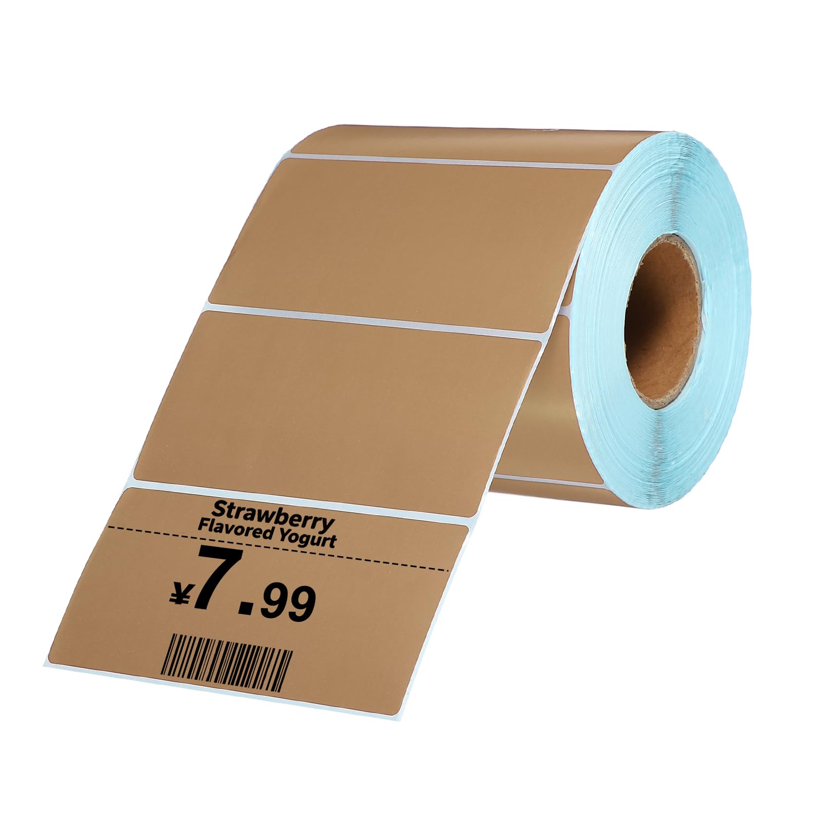 PATIKIL 1000 Pcs Thermal Labels, 2x3.94 Inch Thermal Printer Labels Stickers Self Adhesive Tags Rectangle Paper Roll Small for Printer Shipping Label Mailing UPS Barcode Address, Brown