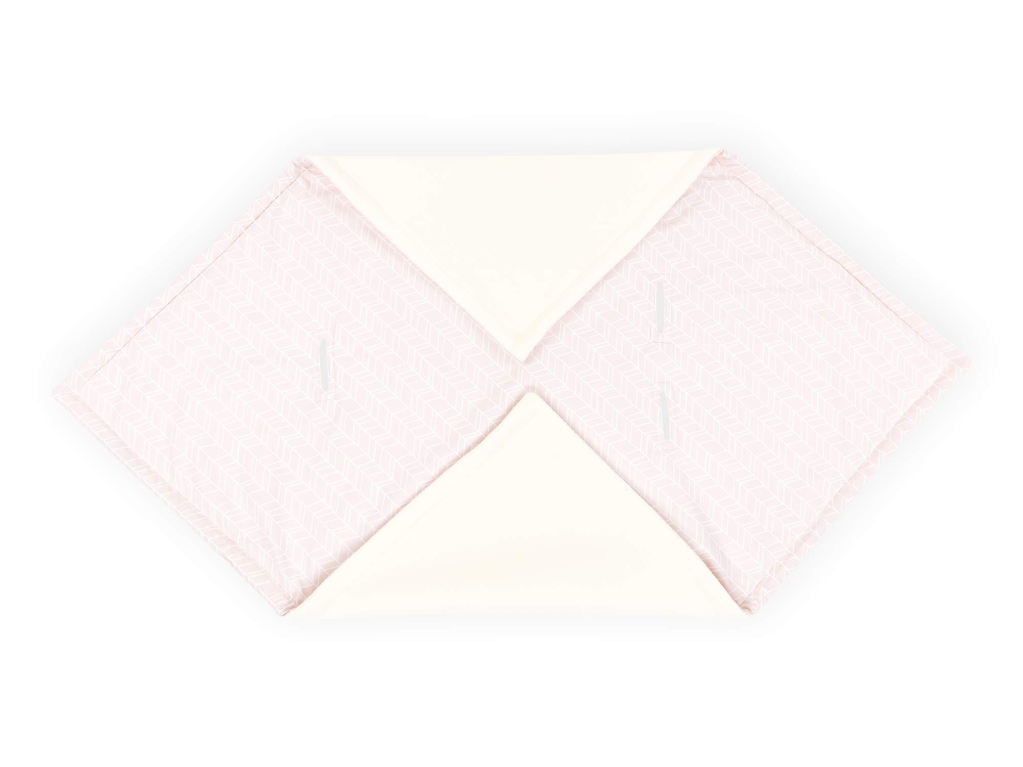 KraftKids Couverture pour nacelle - Motif plumes blanches sur rose - 100 x 100 cm - Couverture polaire moelleuse et chaude
