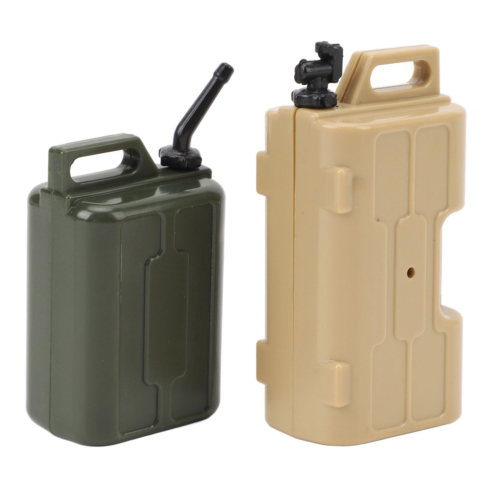 RC Crawler Decoration, 1/10 Scale Simulation Gas Fuel Can Set Plastic Mini Fuel and Mini Gas Can for SCX10 1/10 RC Crawlers (Yellow+Green)