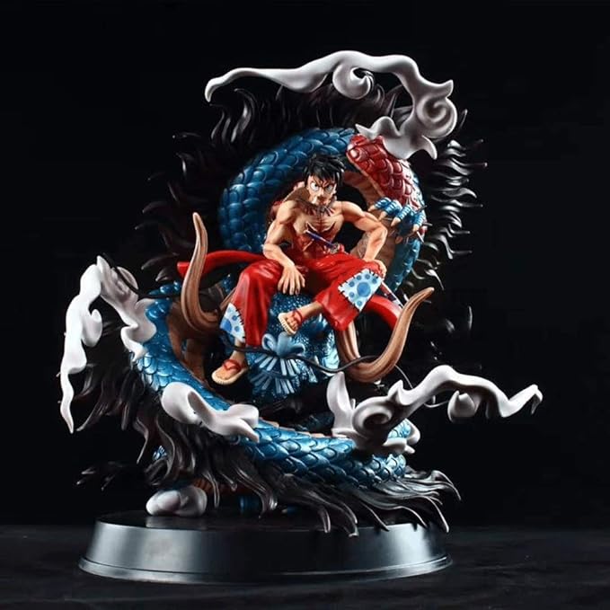Amazon Com Kaiwenli One Piece Luffy Stepping Dragon Gk Giant Statue Decoration Anime Character Model Pvc Material Statue Desktop Collections Decorations Adult Toys That Otaku Likes Toys Games