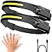 2PCS Torcia Frontale LED Ricaricabile USB Lampada Frontale con Sensore di Movimento Luce Frontale Corsa Torcia da Testa per Pesca Campeggio Ciclismo Trekking Lavoro Arrampicata Grotta Cacciare