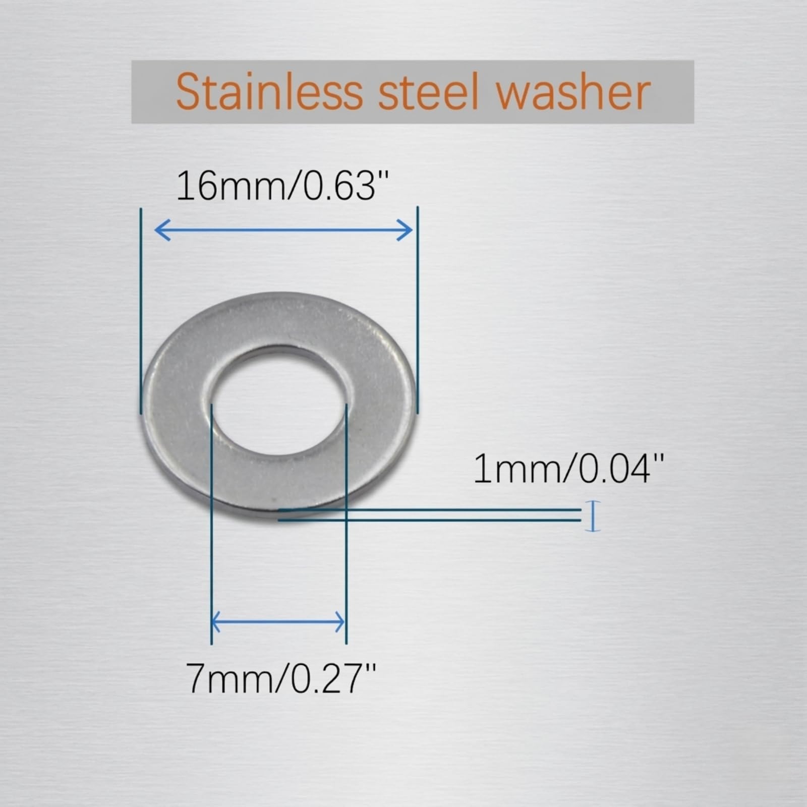 M6 Nylon Insert Lock Nuts & Flat Washers Kit – 50 Nuts + 50 Washers (100 PCS), 304 Stainless Steel, Anti-Loose Fasteners