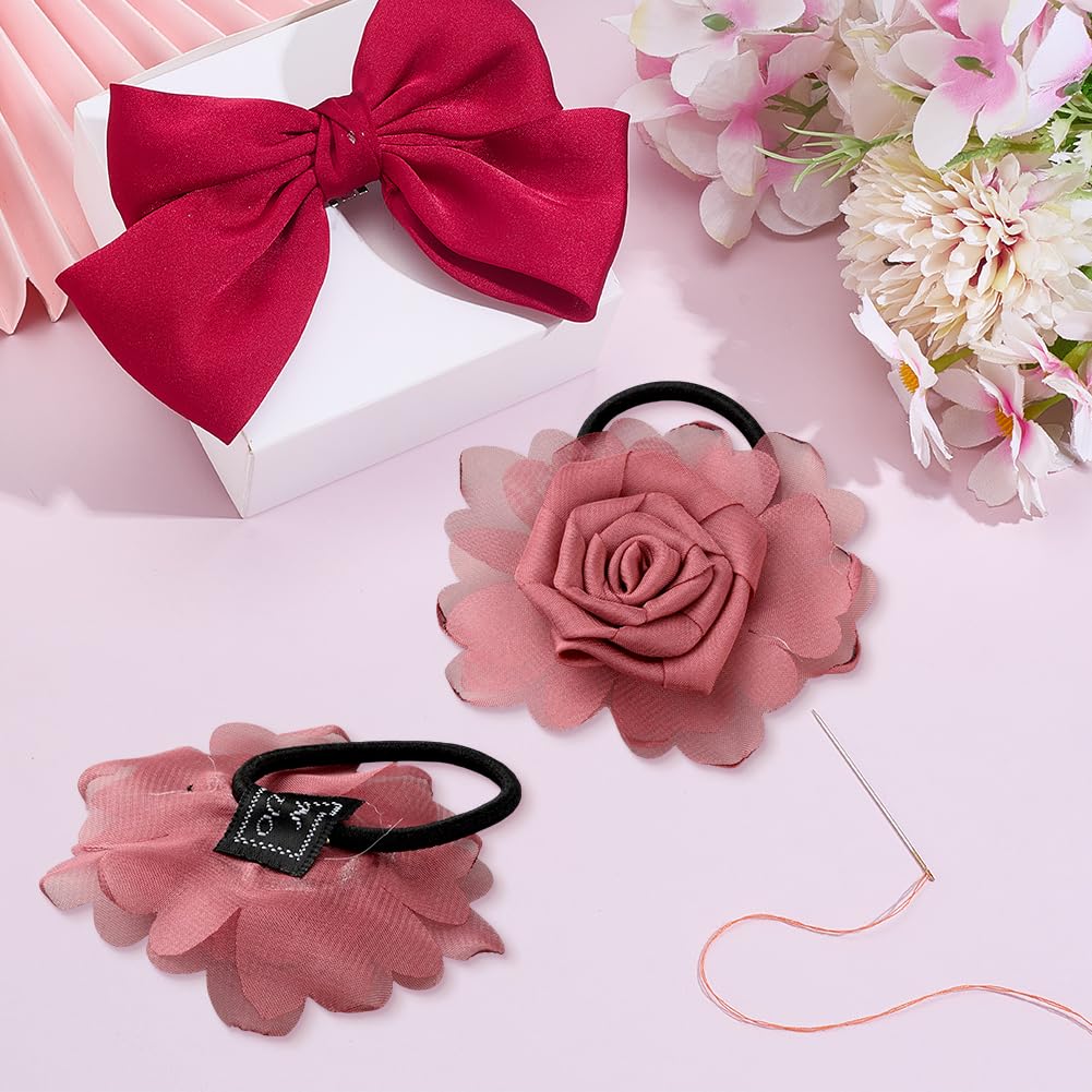 GOMAKERER 9 Pcs Flower Elastic Hair Ties - Image 3