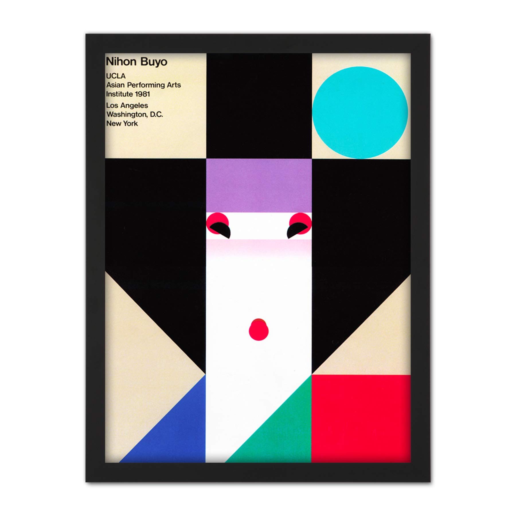 Wee Blue Coo Tour Nihonbuyo Japanese Geisha Artwork Framed Wall Art Print 18X24 Inch