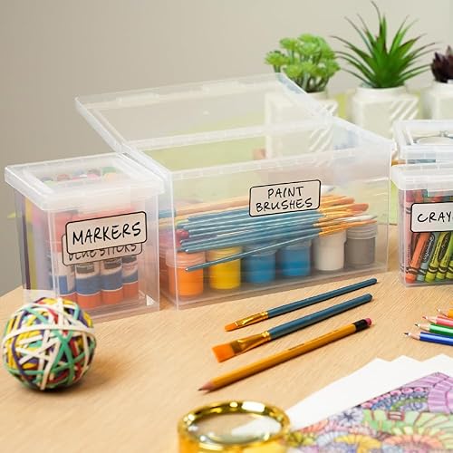 Miniatura 8 de Bostitch Konnect Storage Containers with Lids, Organizer, Clear Plastic Box, Stackable Nesting Bins, 3-Piece Bundle, 1 Large, 2 Medium