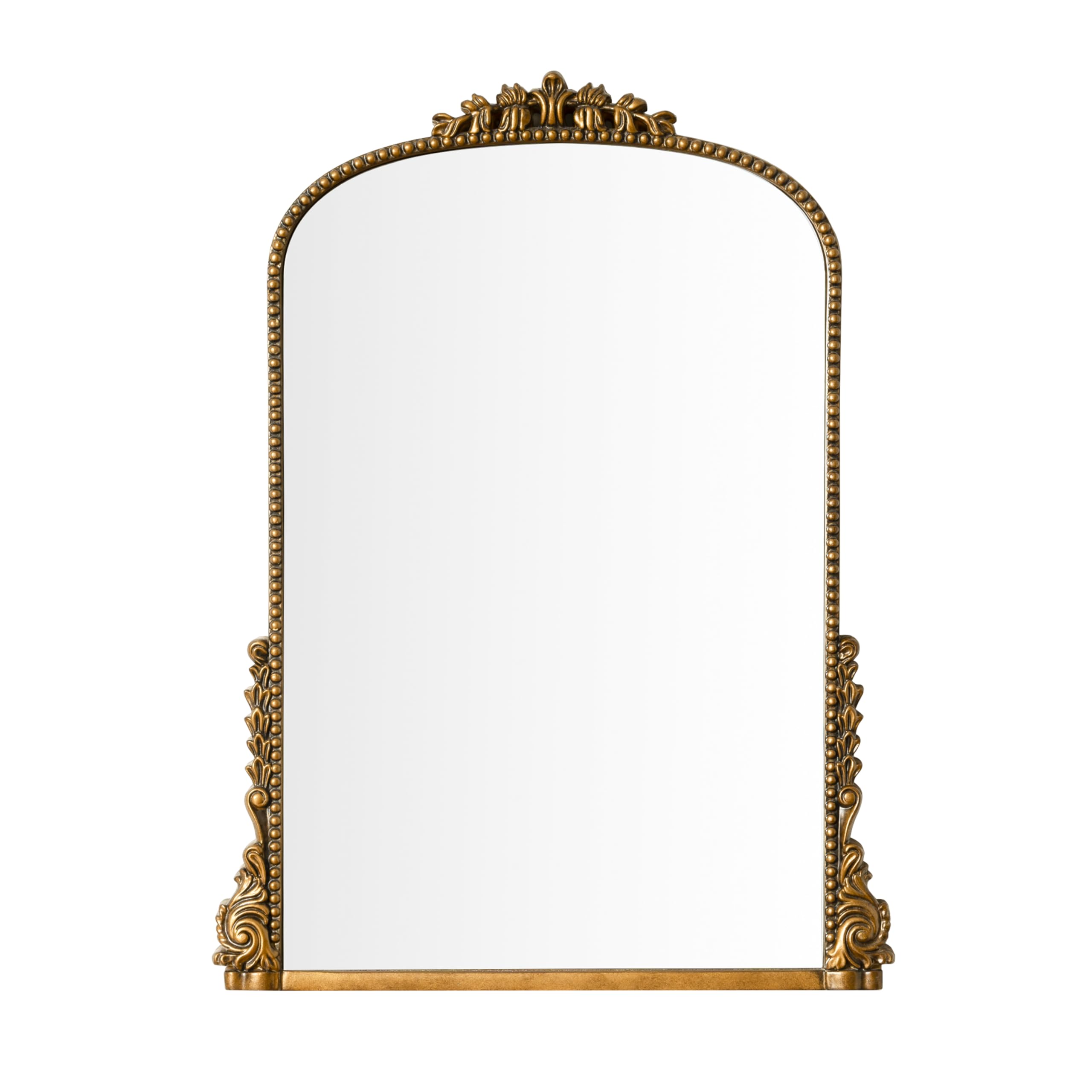 SHYFOY Ornamentado Oro Barroco Antiguo Espejo de Pared, Espejos Decorativos para Baño Entrada Polvorín, Tradicional Elegante Espejo Antiguo, 80 X 60 cm