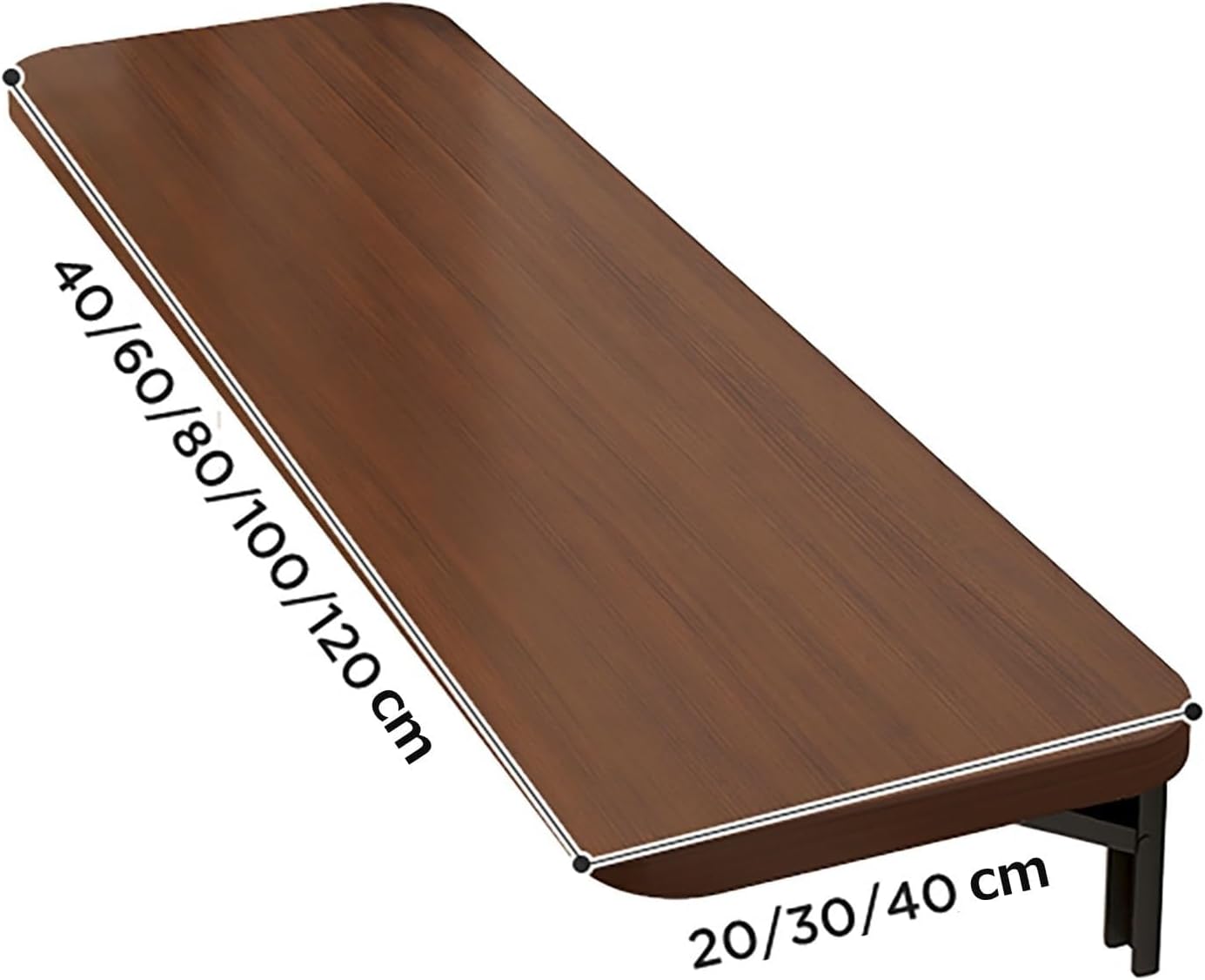 Wall Mounted Folding Laundry Table & Desk | Space-Saving Walnut Workbench for Small Homes, Offices, Kitchens & Dining Areas (20x100cm) - Versatile, Durable, Stylish