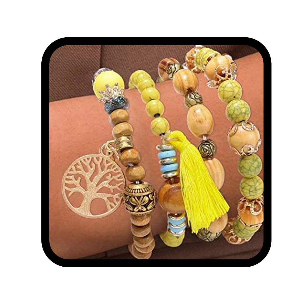 LICHUANUK Set Di 4 Braccialetti In Stile Bohémien, Braccialetto