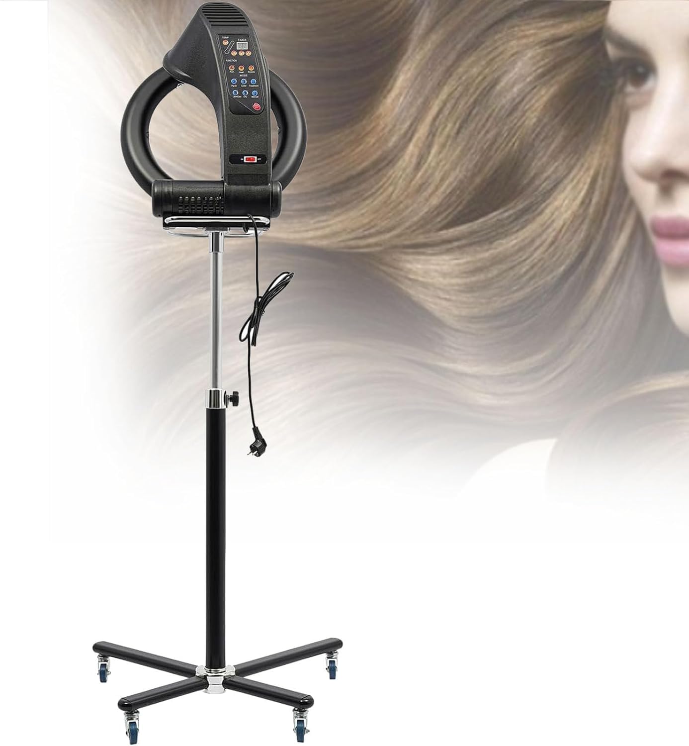 Professional Salon Standing Hair Dryer Orbiting Hair Dryer 950W Timer Adjustable Temperature Color Treatment Hair Processor Perm Semicolor