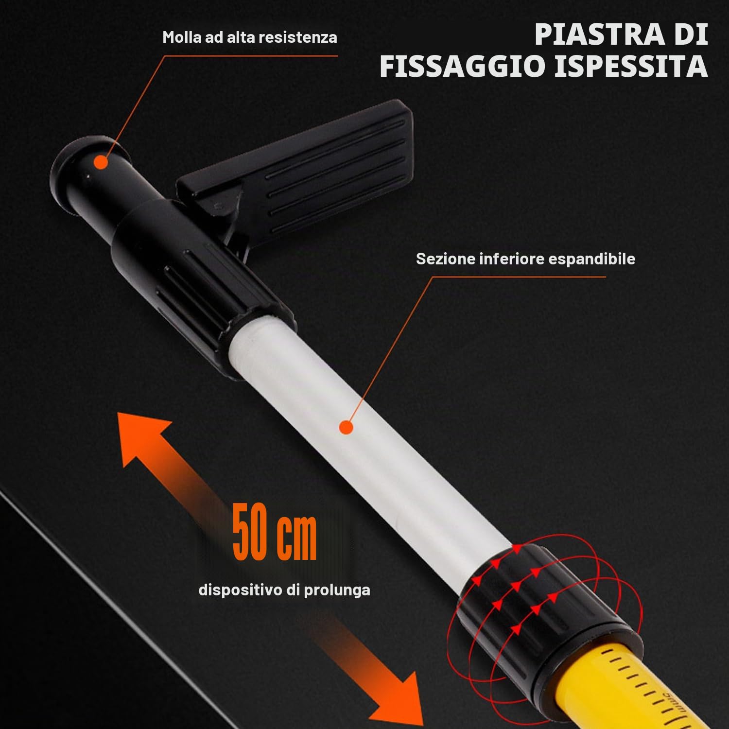 Treppiede per Livella Laser 3m/10ft, Asta per Livella Laser con Regolazione in Altezza, Laser Mounting Bar-360° Rotation, Construction Stand with 1/4" External Thread and 5/8" Thread Adapter