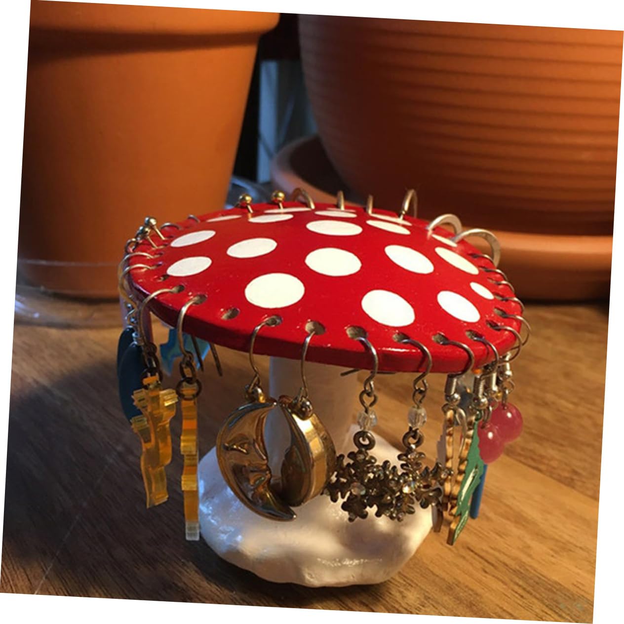 HOOTNEE Mushroom Earring Rack Mushroom Display Organizer Earrings Organizer Earrings Holder for Display Earrings Storage Stand Jewelry Organizer Earring Display for Selling Earring Holder