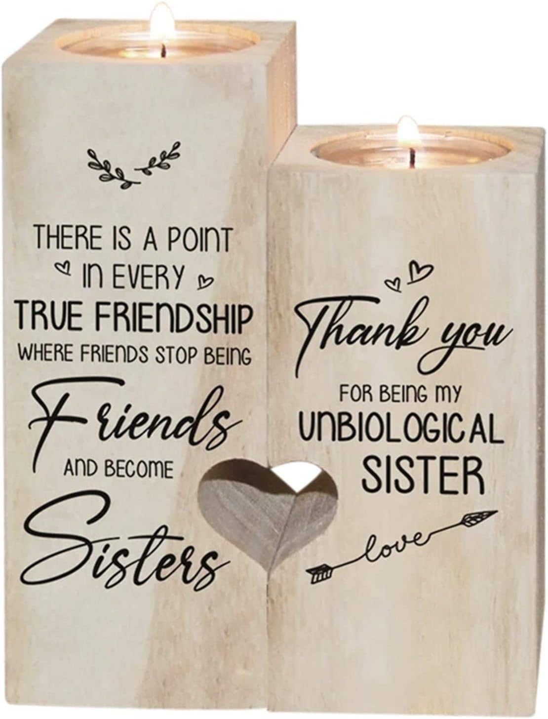Unbiological Sister Gift, Gearwoo Best Friends Birthday Gifts for Women Candle Holder- Thank You for Being My Unbiological Sister.